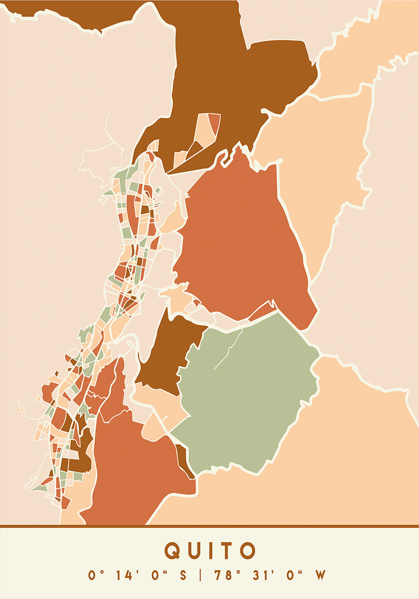 Black Maps Earth Tones 70 -juliste