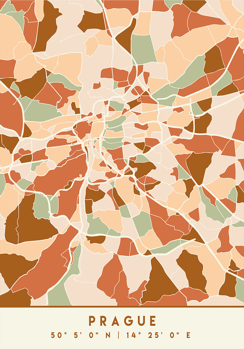 Black Maps Earth Tones 69 -juliste