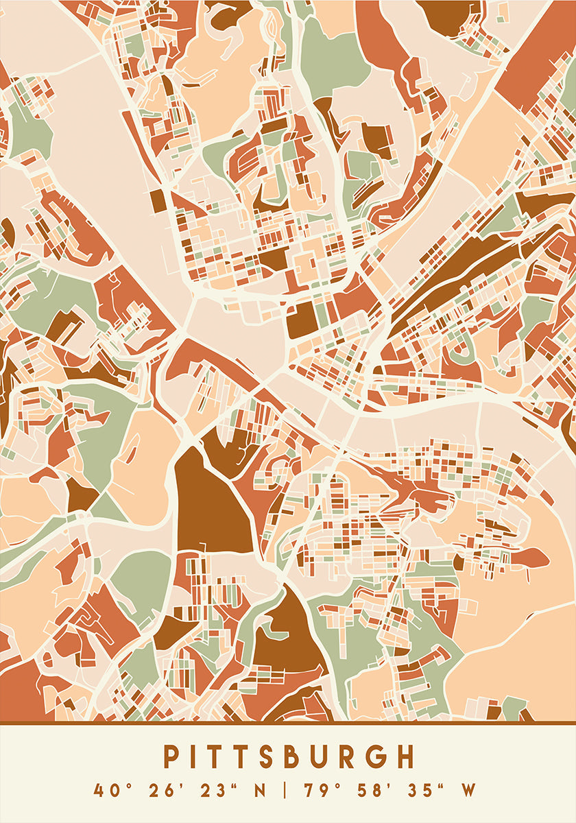 Black Maps Earth Tones 67 -juliste