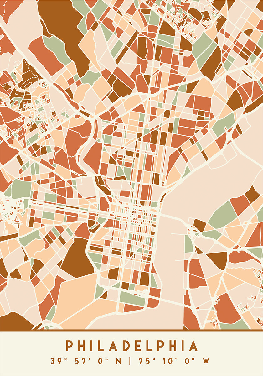 Black Maps Earth Tones 65 -juliste