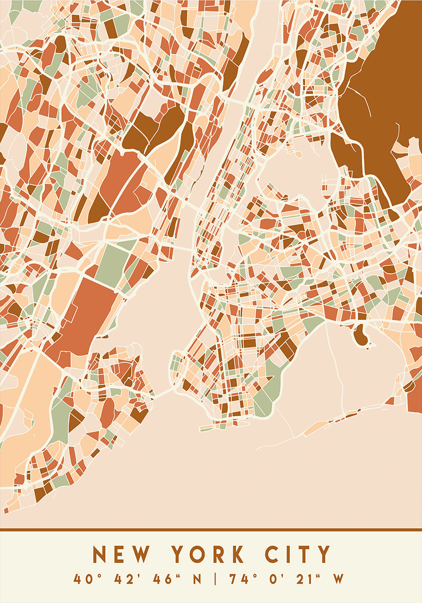 Black Maps Earth Tones 61 -juliste