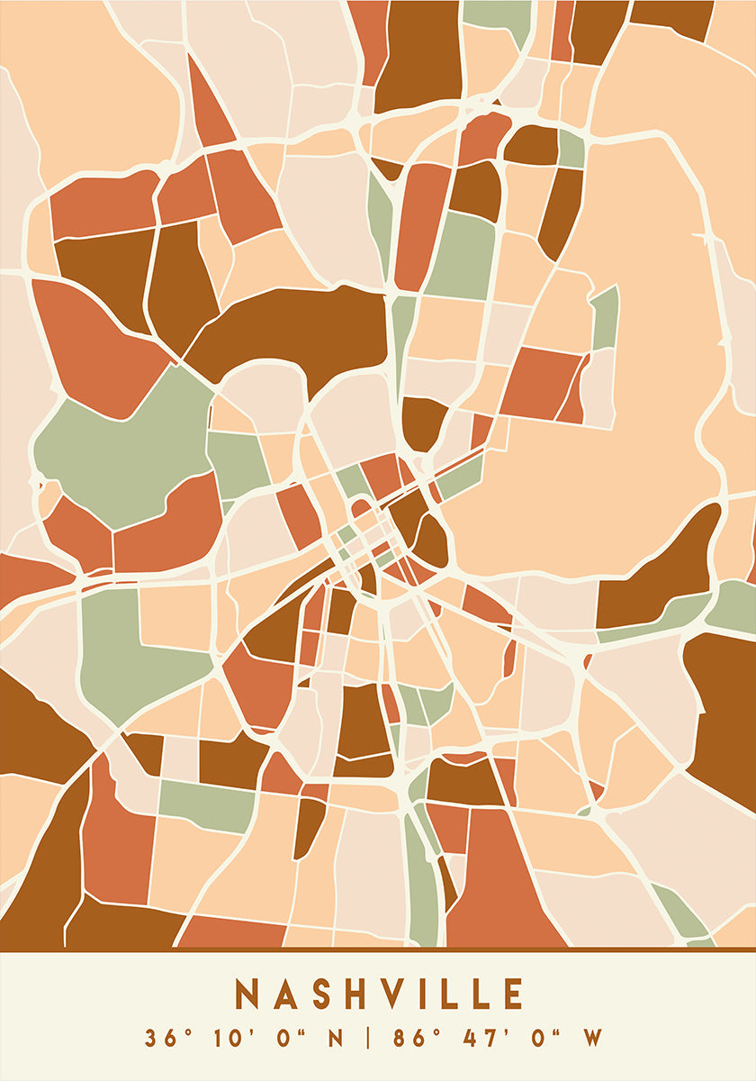 Black Maps Earth Tones 59 -juliste