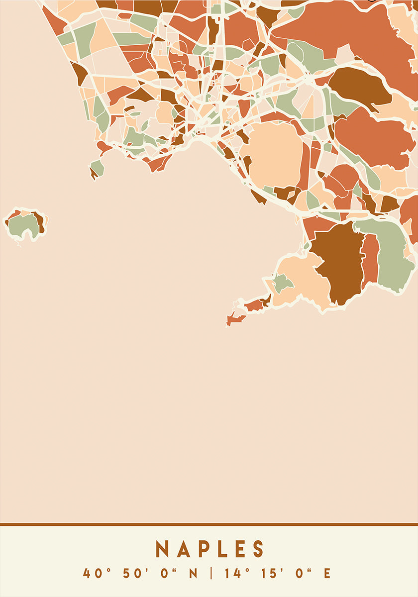 Black Maps Earth Tones 58 -juliste