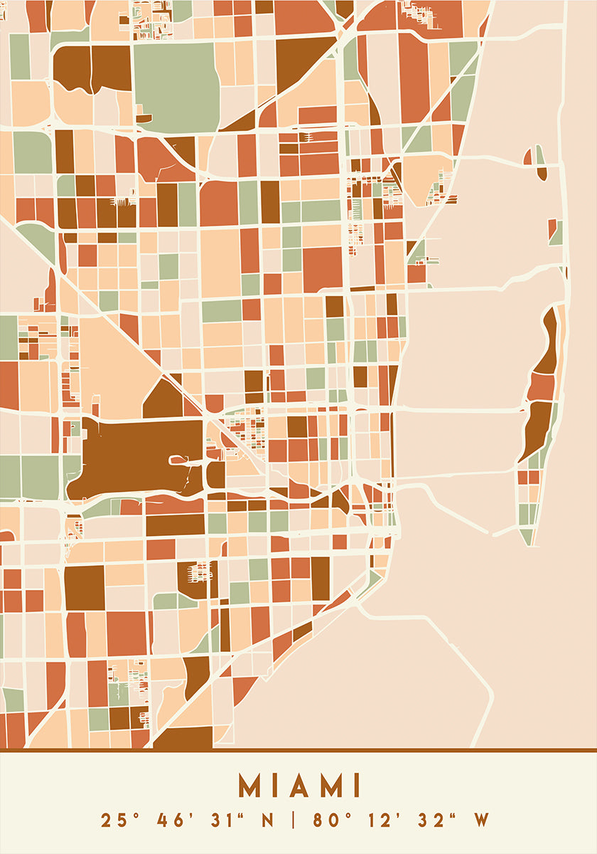 Black Maps Earth Tones 53 -juliste