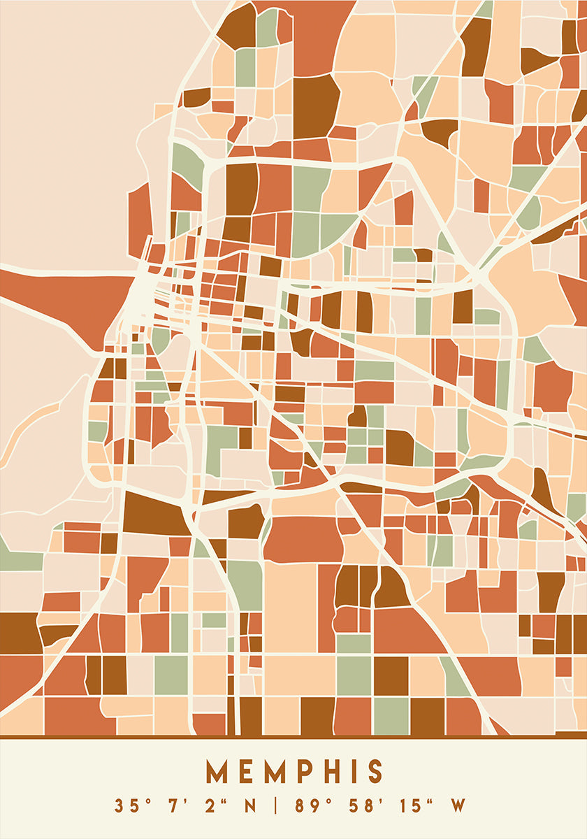 Black Maps Earth Tones 51 -juliste