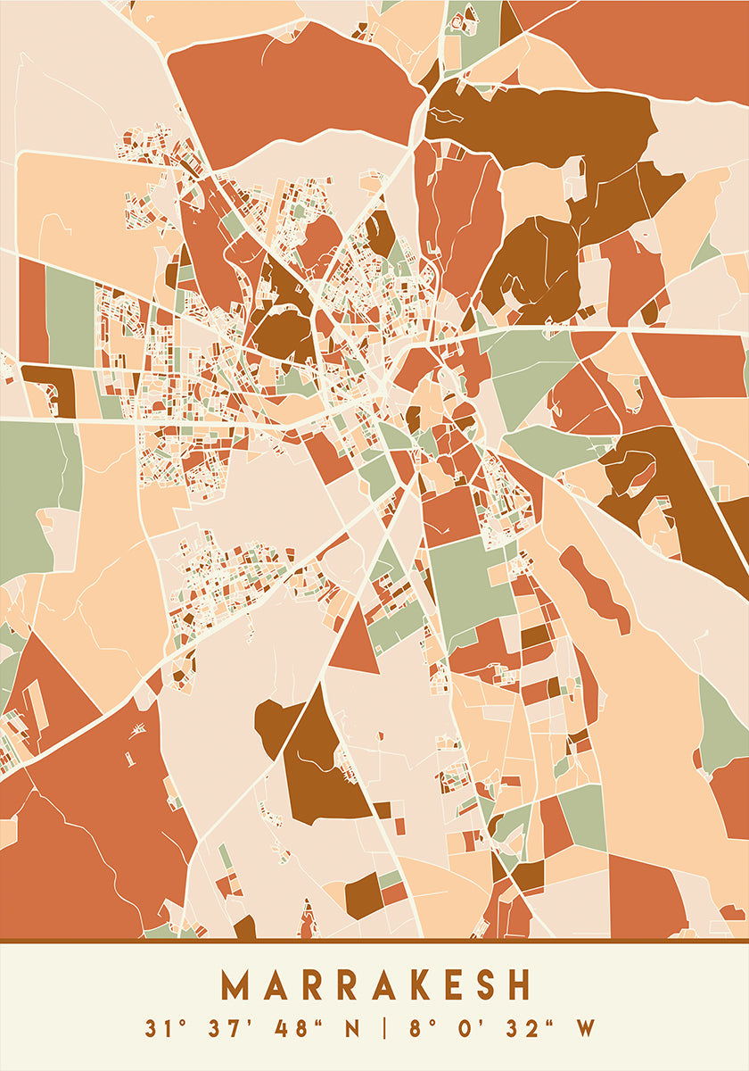 Black Maps Earth Tones 47 -juliste