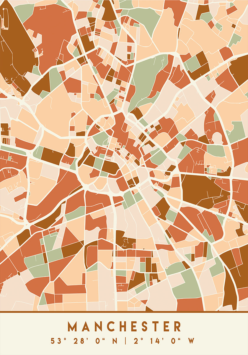 Black Maps Earth Tones 45 -juliste