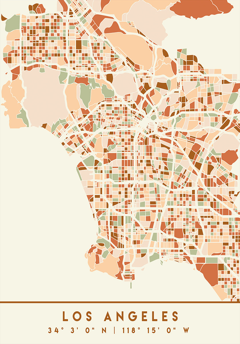 Black Maps Earth Tones 42 -juliste
