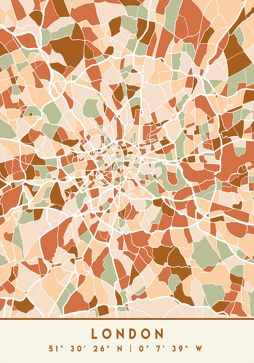 Black Maps Earth Tones 41 -juliste