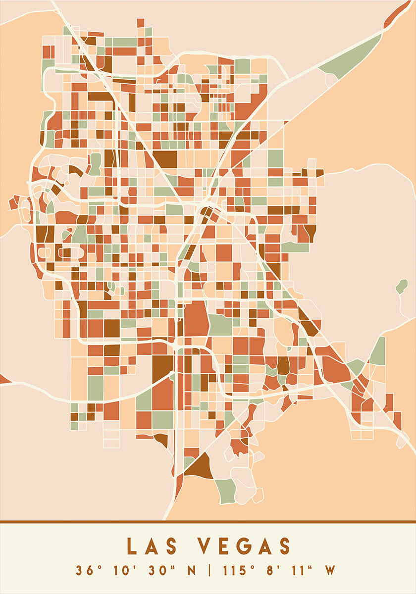 Black Maps Earth Tones 38 -juliste