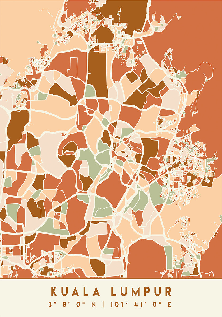 Black Maps Earth Tones 37 -juliste