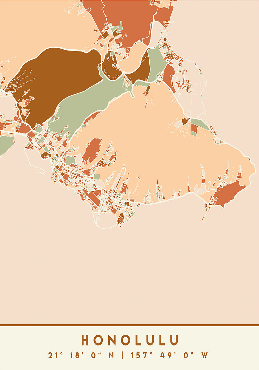 Black Maps Earth Tones 33 -juliste