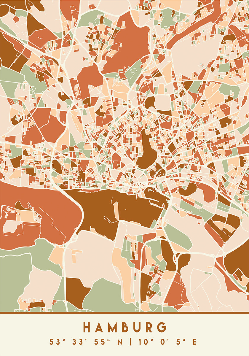 Black Maps Earth Tones 31 -juliste