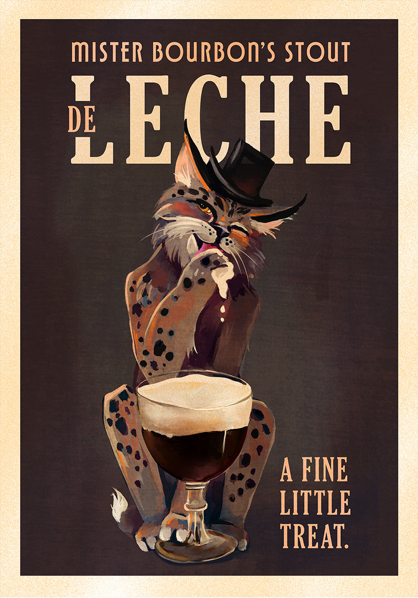 Bourbon De Leche Guinness -tyylinen kissataidejuliste