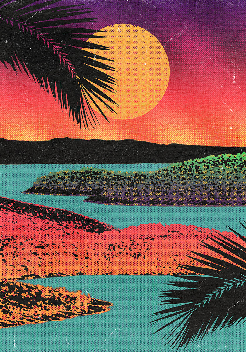 Retro auringonlasku