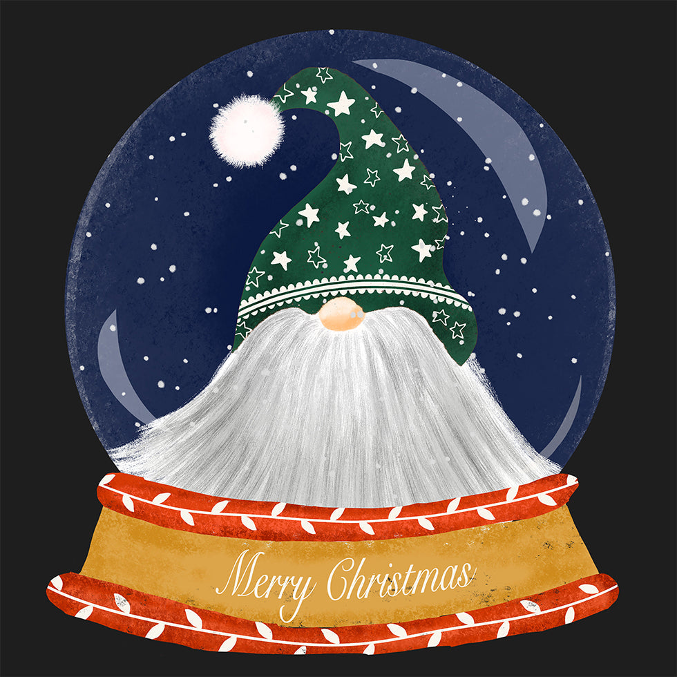 Christmas Santa Gnome Snow Globe - Hyvää joulua (UUSI)
