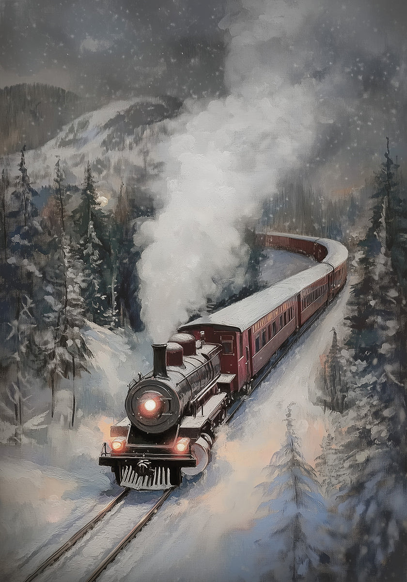Snowfall Steam Train -juliste