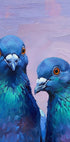 Twin Indigo Pigeons Poster - Posterbox