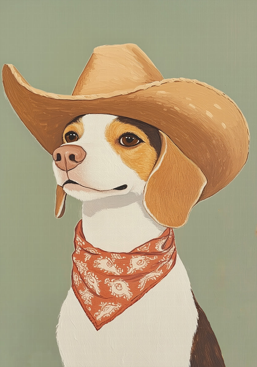Cowboy Beagle Dog -juliste