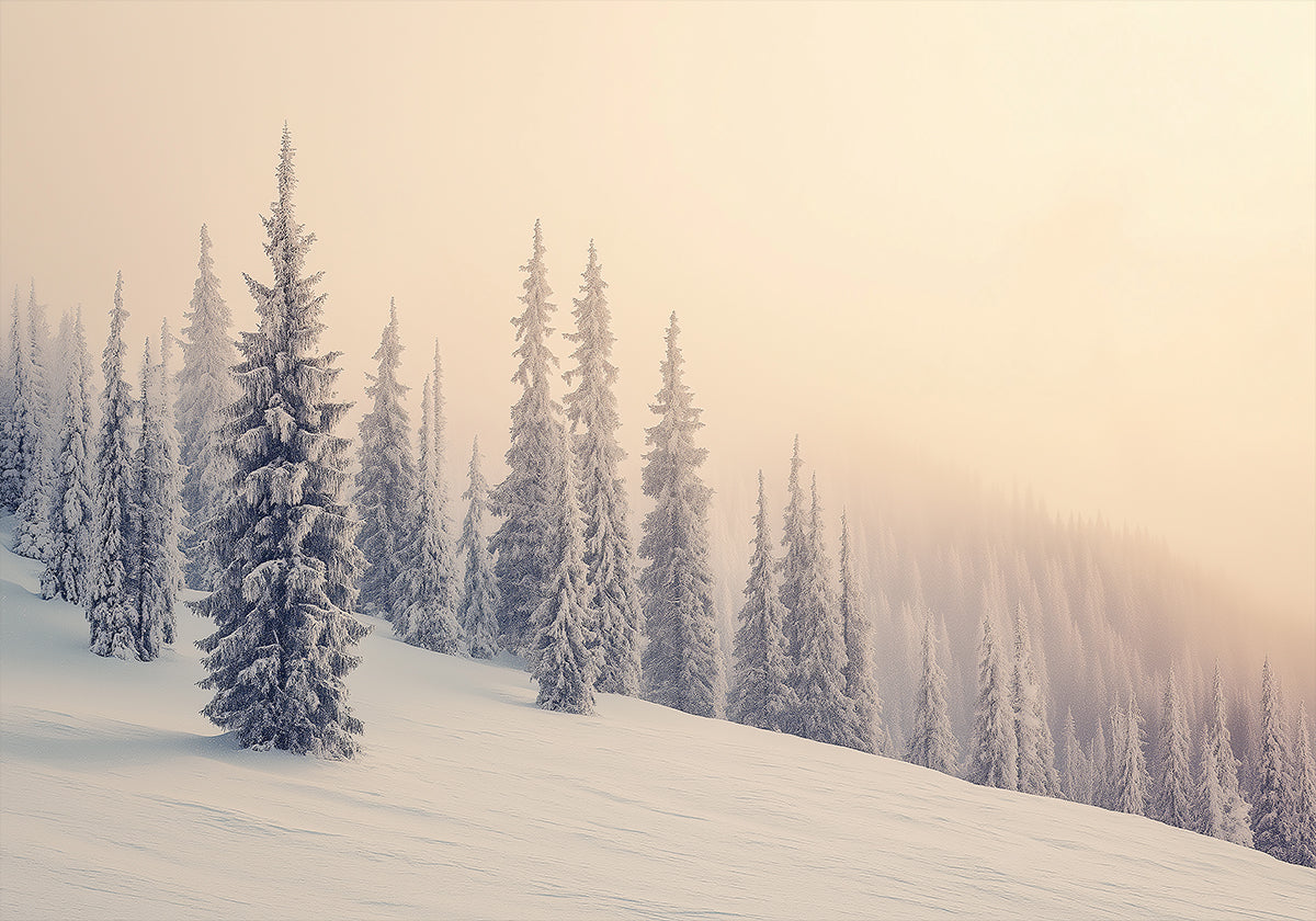 Talvimaisema Snowy Pines -juliste