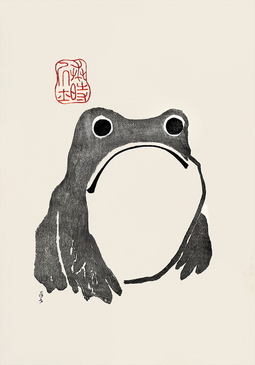 Grumpy Frog In Black Juliste