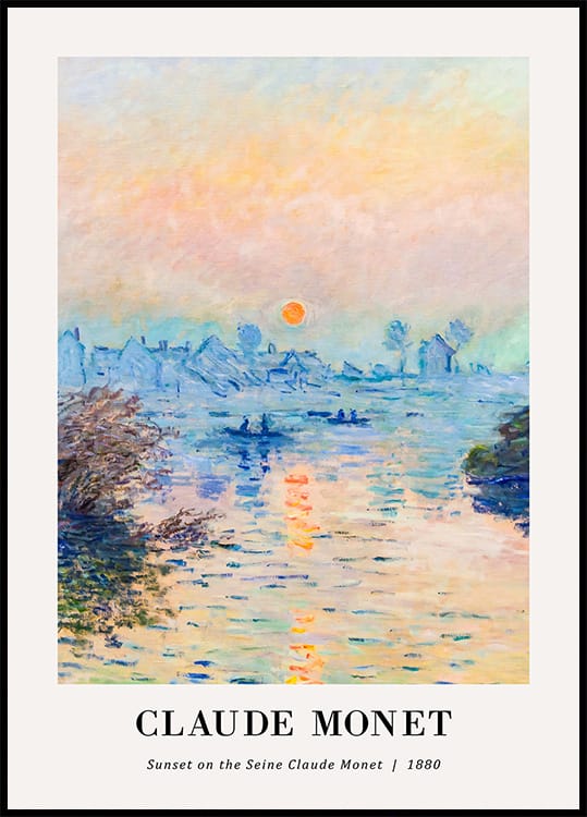 Auringonlasku Seine Claude Monet -julisteella