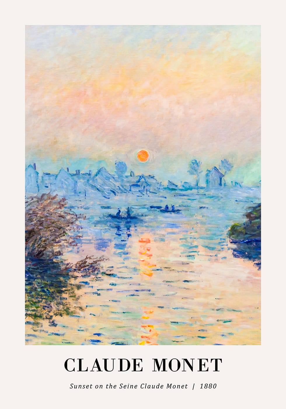 Auringonlasku Seine Claude Monet -julisteella