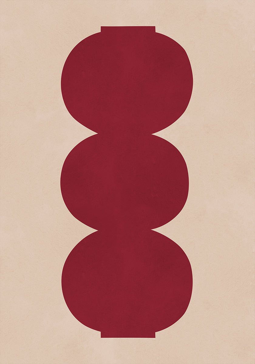 Crimson Symmetrical Shapes -juliste