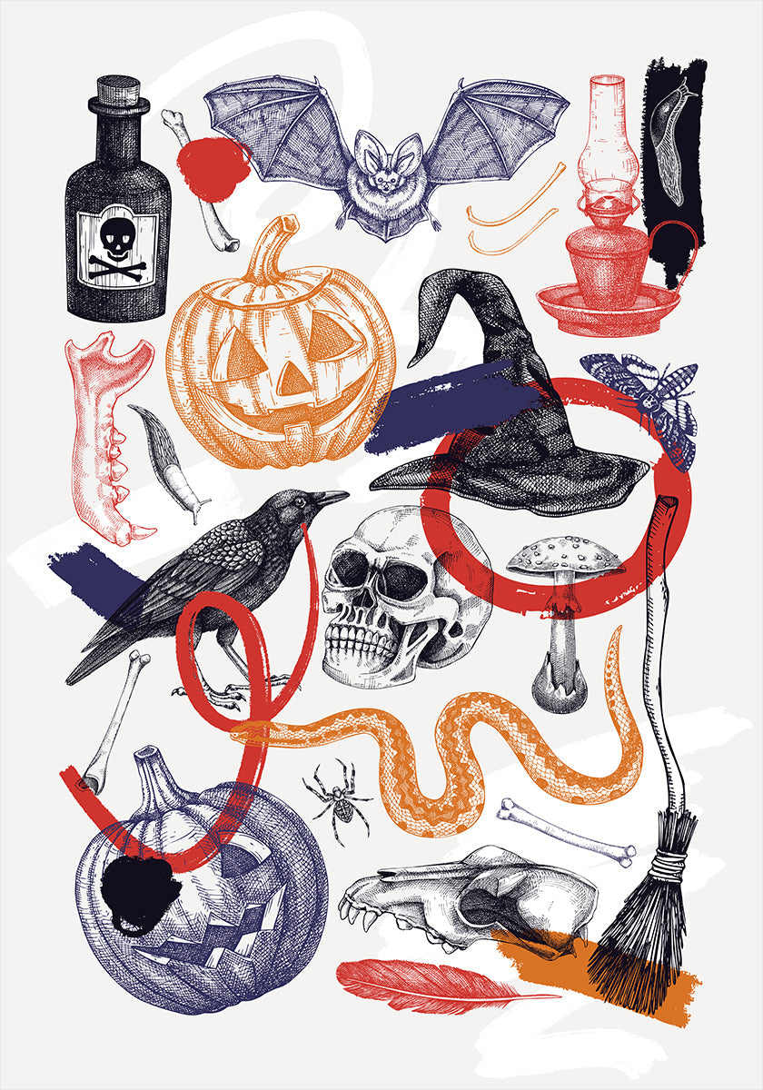Halloween Collage Art -juliste