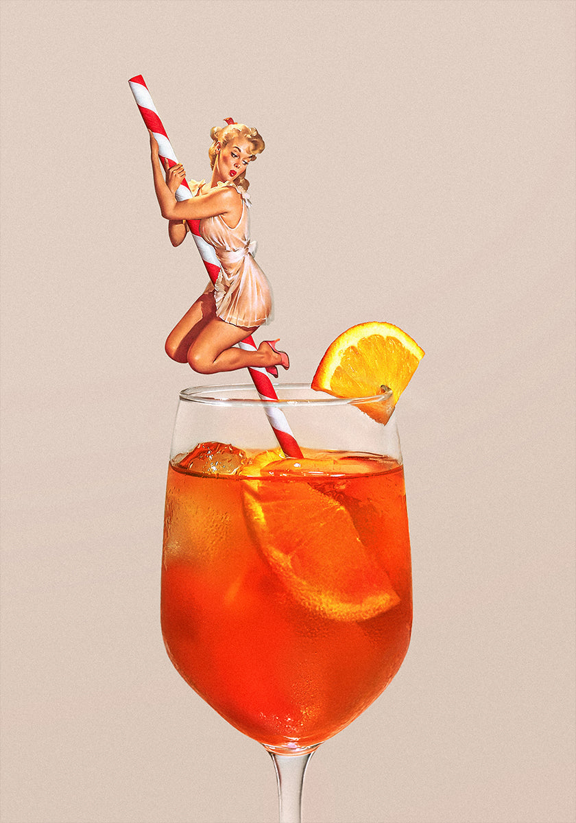 Retro Spritz Cocktail -juliste