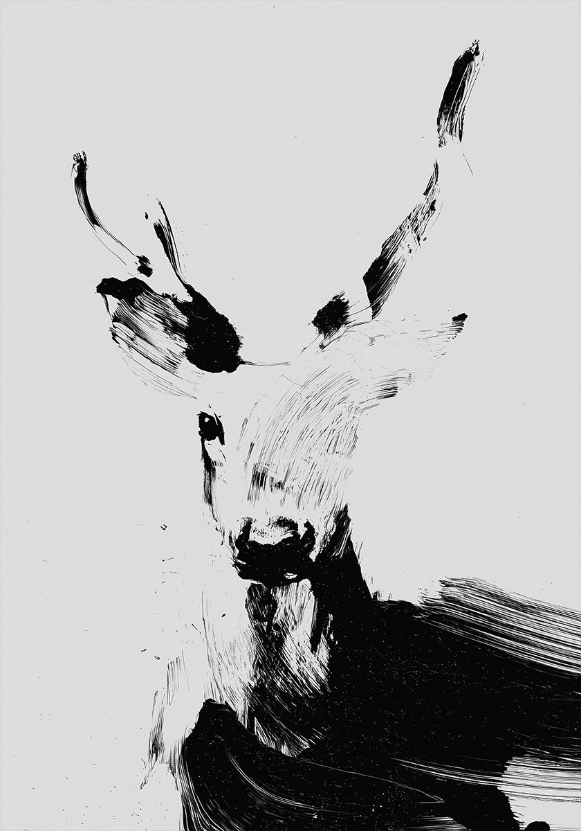 Brushstroke Deer II -juliste