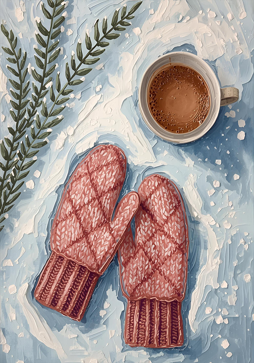 Handschuhe im Schnee ja Kakao -juliste