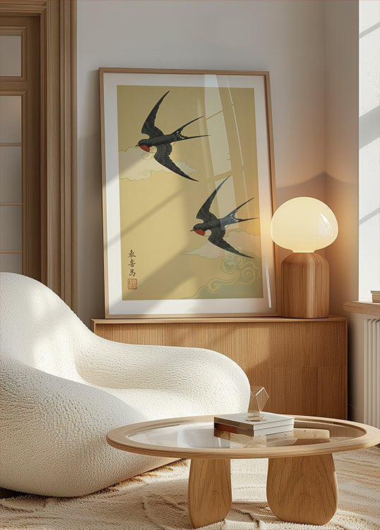 Swallows in Flight Poster - Posterbox