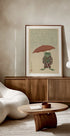Umbrella Frog Rain Poster - Posterbox