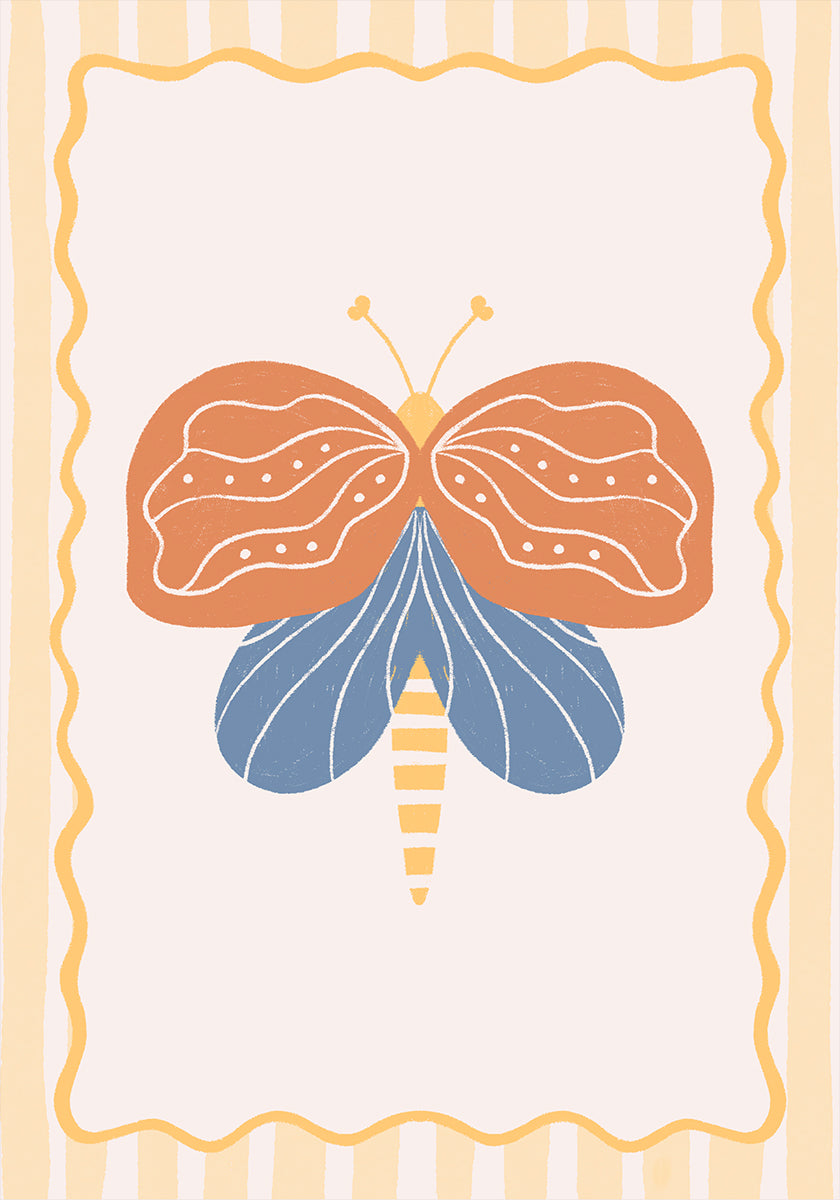 Blue Burnt Orange Moth (NEW) - Posterbox