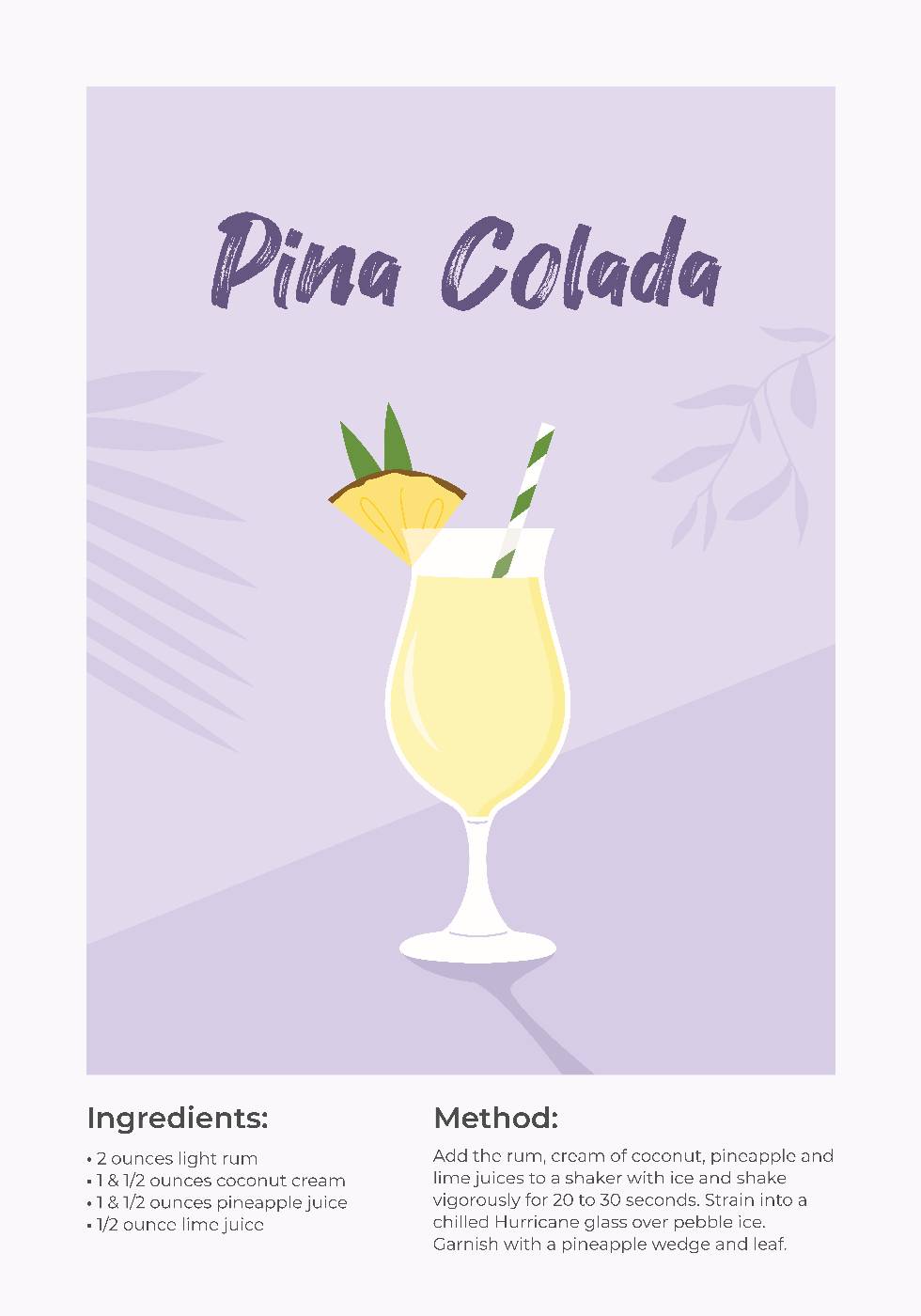 Piña Colada Cocktail Plakat - Posterbox.no