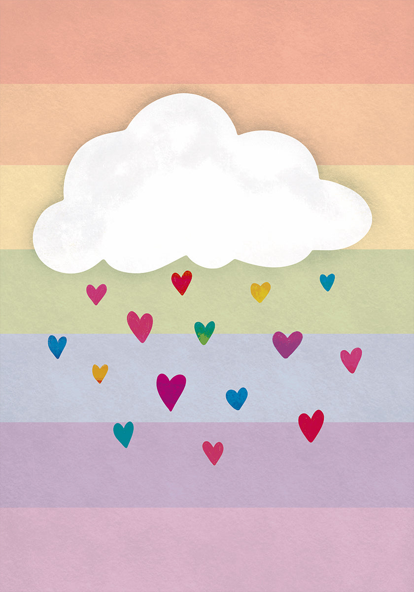 Raining Multicolored Hearts Plakat - Posterbox