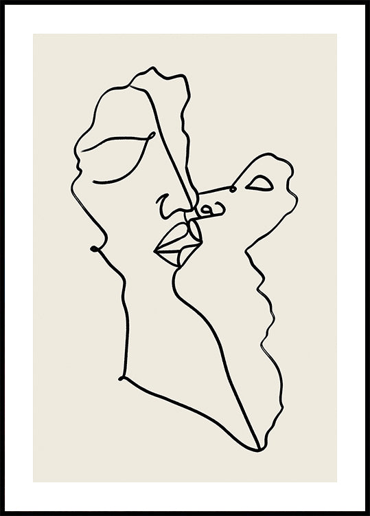 Abstract Faces Intertwined Plakat - Posterbox