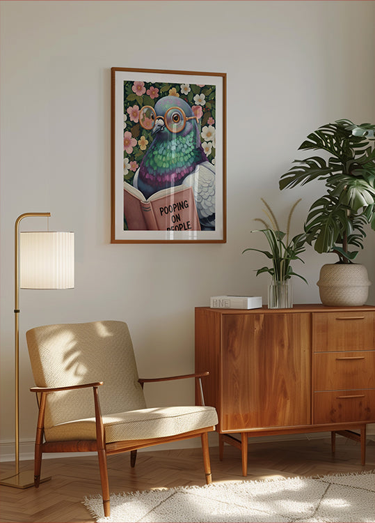 Curious Pigeon Reader Poster - Posterbox