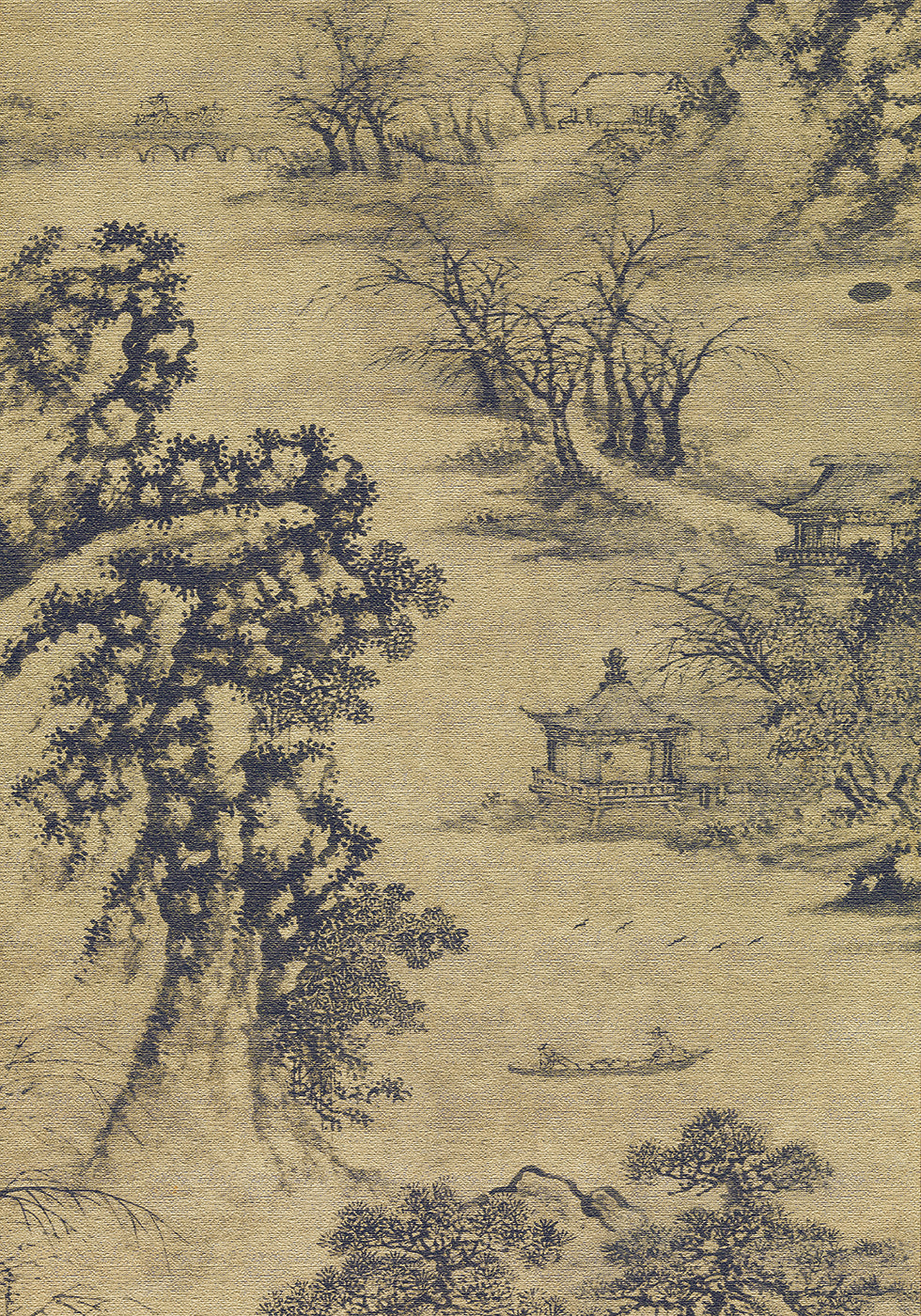 Classic Ink Village Scene Poster - Posterbox