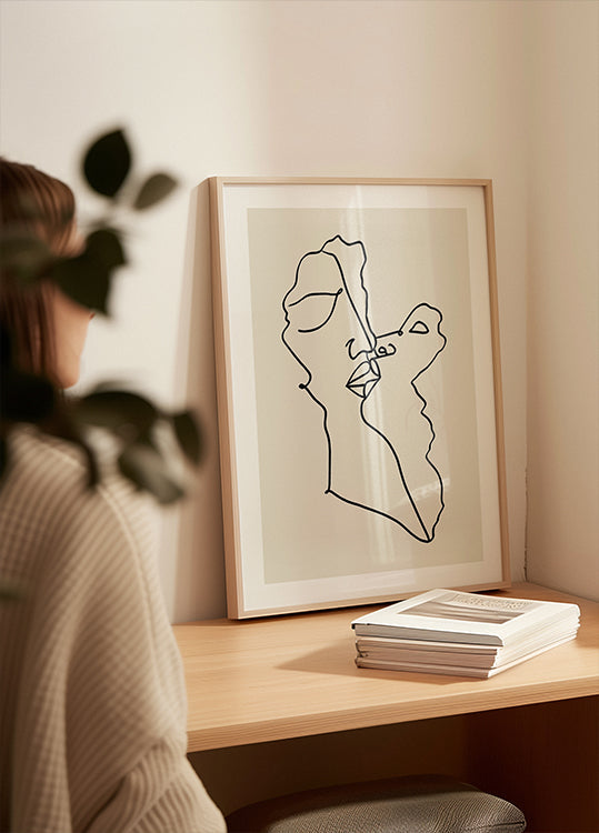 Abstract Faces Intertwined Plakat - Posterbox