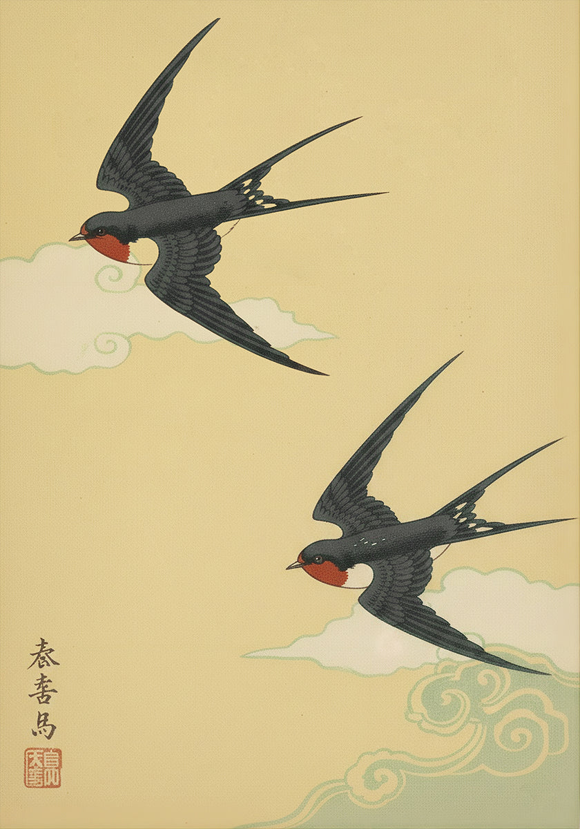 Swallows in Flight Poster - Posterbox