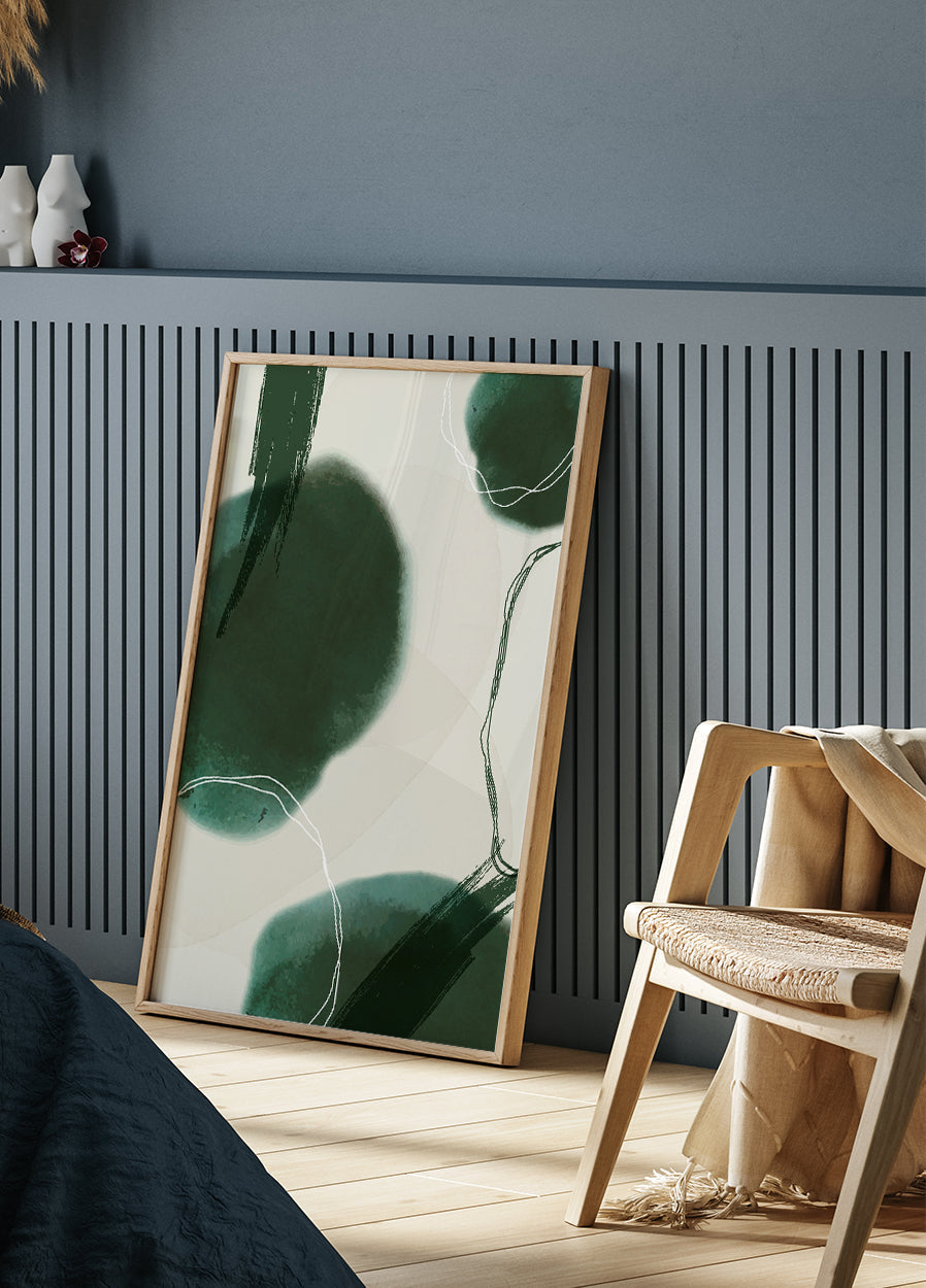 Abstract Green Shapes Art juliste