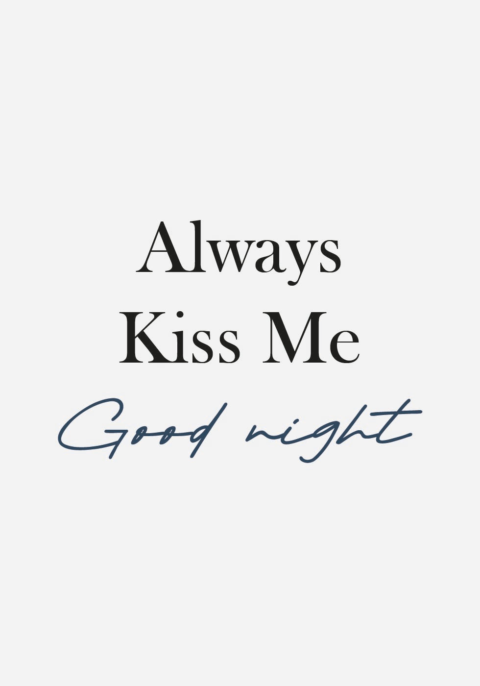 Aina Kiss Me Goodnight -juliste