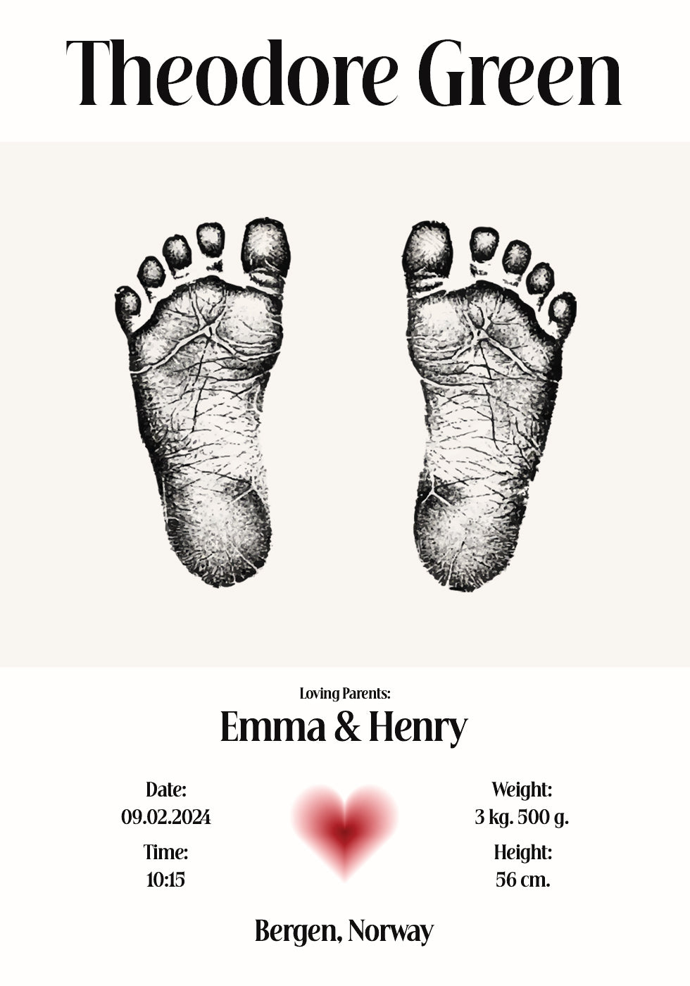 Baby Footprint henkilökohtainen juliste