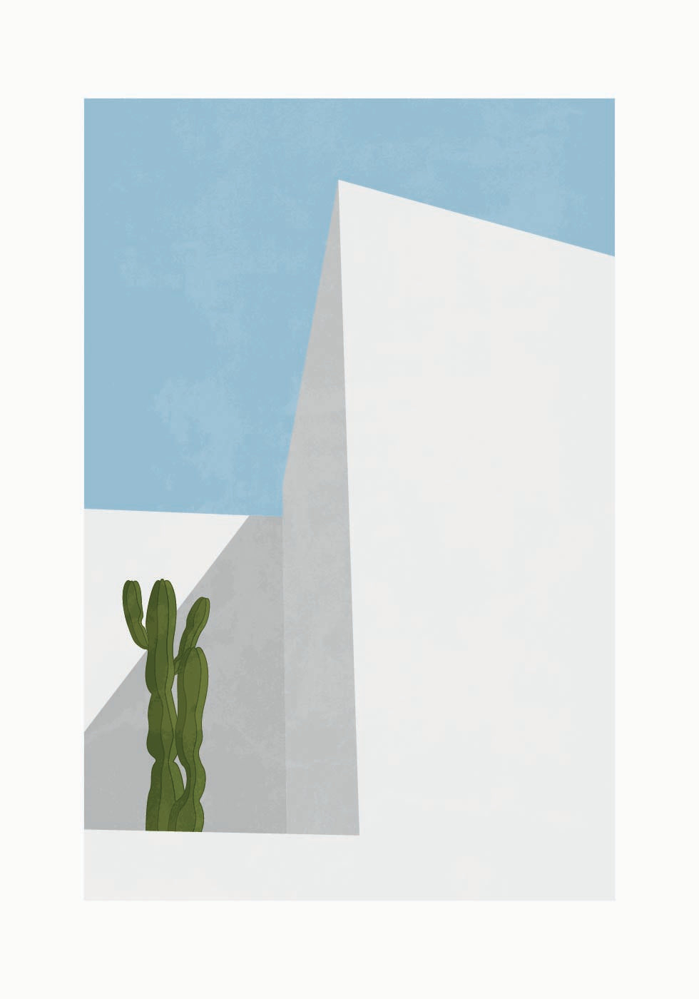 Minimal Desert View, kaktus ja geometria -juliste