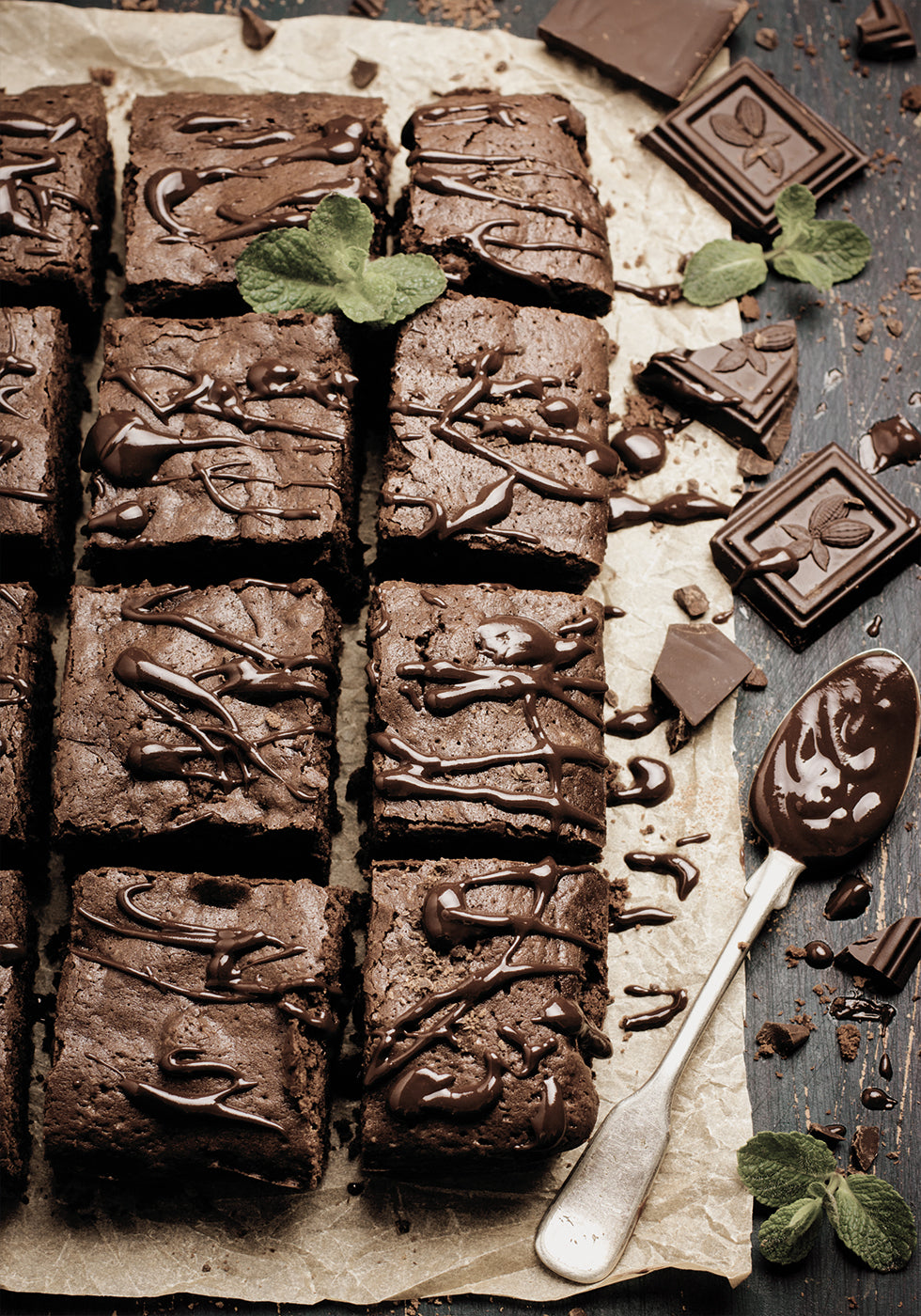 Dekadentti Chocolate Brownies -juliste