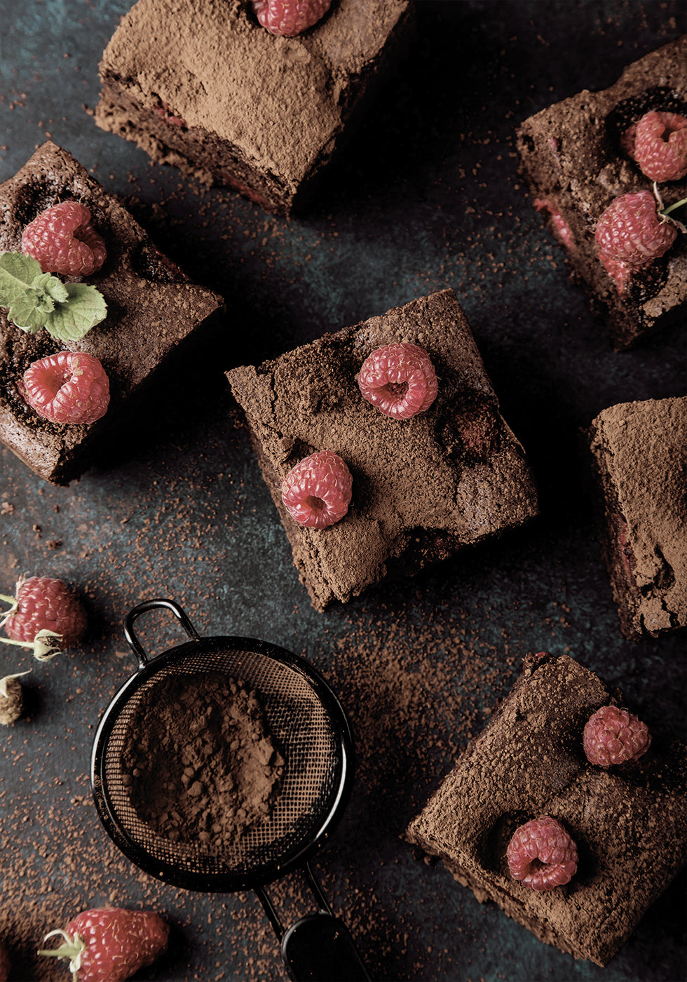 Dekadentti Chocolate Raspberry Brownies -juliste