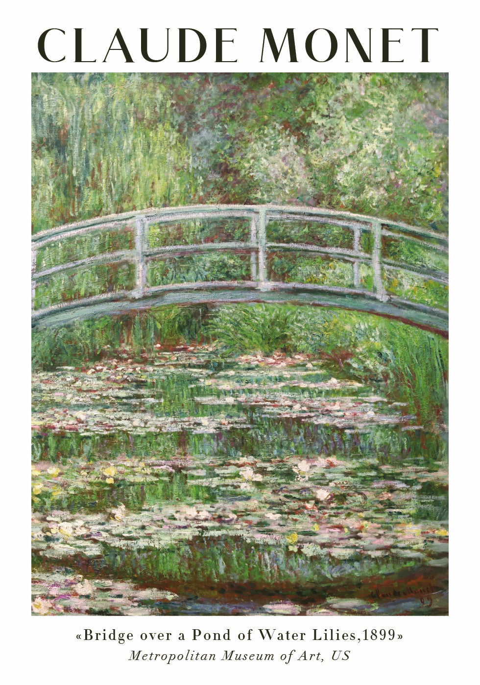 Claude Monet - Silta lumpeen lammen yli -juliste 