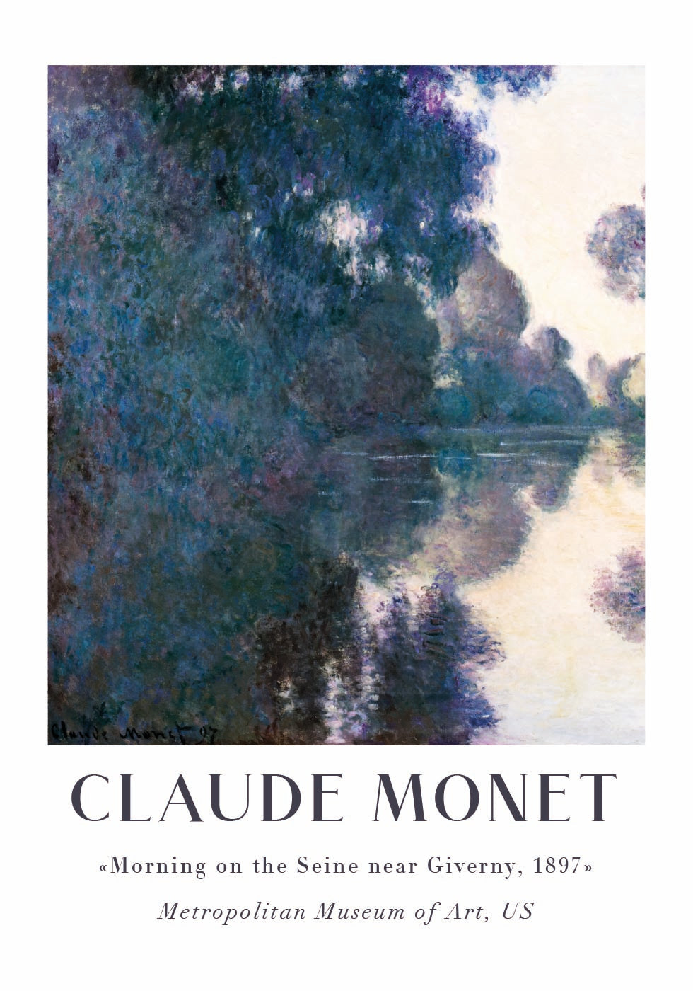 Claude Monet - Aamu Seinen varrella lähellä Givernyn julistetta 